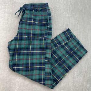 GapBody Men's Small Green Blue Red Yellow Plaid Flannel Pajama Pants Drawstring‎
